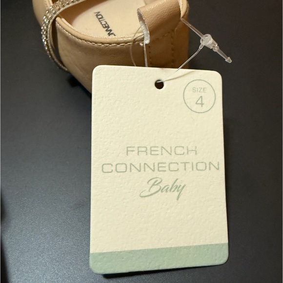 French Connection Baby Flat Walker Fashion Shoes Tan beaded strap Size 3, 4 NWT - Picture 6 of 6